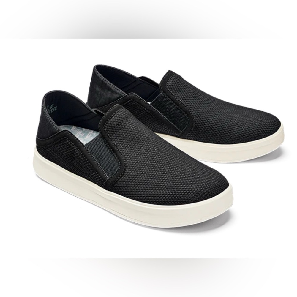 OluKai Black Slip-On Black Mesh Sneakers